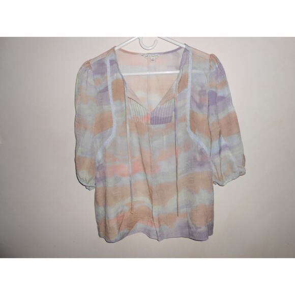 Zac & Rachel Tops - Zac & Rachel Womens Top Pastel Water Color Pullover Blouse Bohemian Art Folksy S